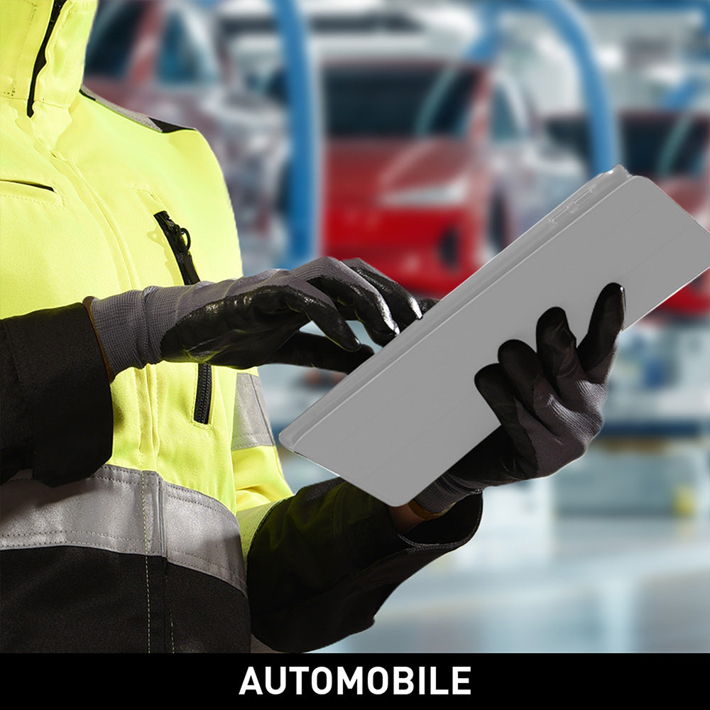 P35NBG safety gloves used in automobile manufacturing and assembly operations, providing superior grip, oil resistance, flexibility, and reliable hand protection.