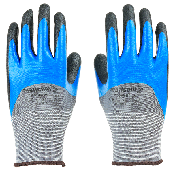 P35NHK Dual Nitrile Coated Safety Gloves Pack of 12 | Sandy Grip | Abrasion Resistant