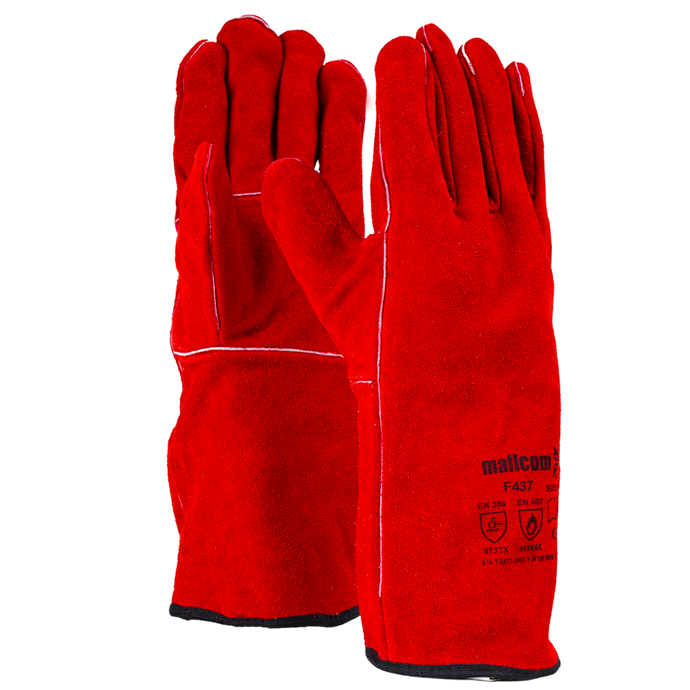 Shop F437 Leather Welding Gloves – Heat, Flame Resistant – Mallcom