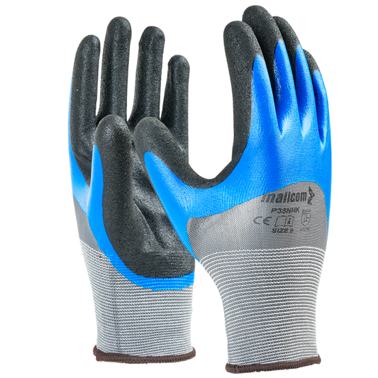P35NHK Dual Nitrile Coated Safety Gloves Pack of 12 | Sandy Grip | Abrasion Resistant