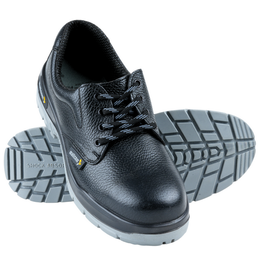 COUGAR EN ISO Certified Steel Toe Safety Shoes I Slip & Oil Resistant Double Density PU Sole I Antistatic Leather Work Shoes
