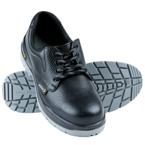 COUGAR EN ISO Certified Steel Toe Safety Shoes I Slip & Oil Resistant Double Density PU Sole I Antistatic Leather Work Shoes
