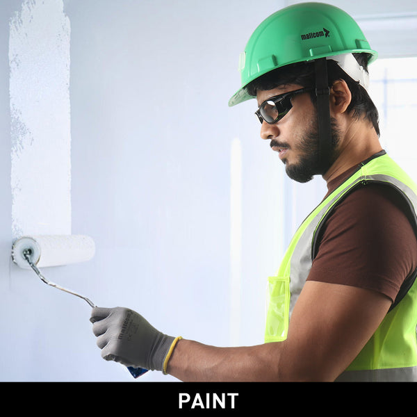 Mallcom Altair protective eyewear for painting work and protection against paint splashes and airborne particles.
