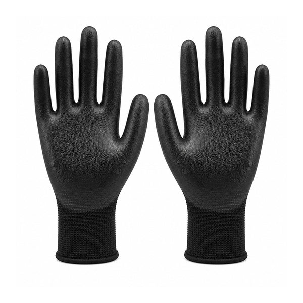 P513B PU Coated Safety Gloves Pack of 12 I Smooth Finish Grip I Lightweight Polyester Work Gloves