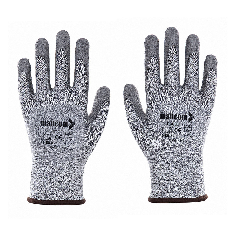 P313G PU Coated Work Gloves I EN Certified I 13 Gauge Seamless I Precision Grip Safety Gloves