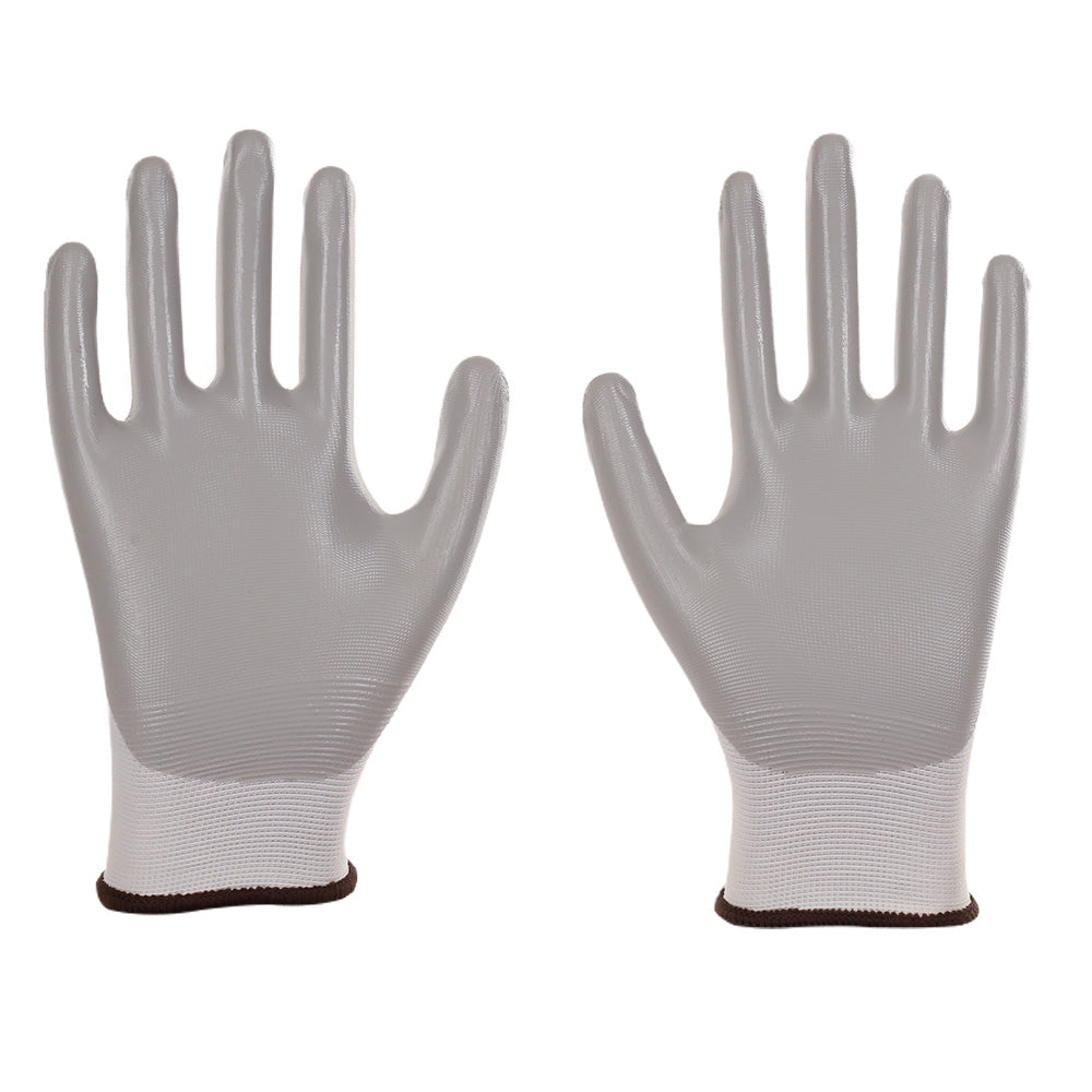 Mallcom P25NGA EN388 Certified Nitrile Coated Safety Gloves Pack of 12 I Oil Abrasion Resistant Grip Gloves I Industrial Use