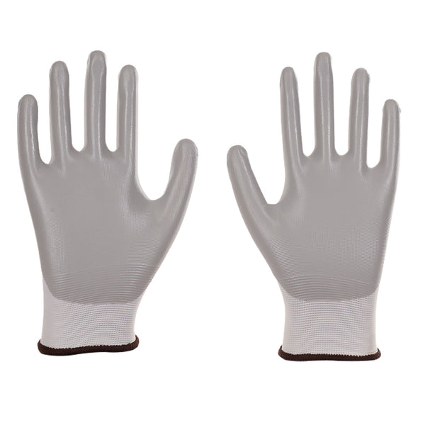 Mallcom P25NGA EN388 Certified Nitrile Coated Safety Gloves Pack of 12 I Oil Abrasion Resistant Grip Gloves I Industrial Use