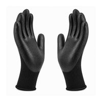P513B PU Coated Safety Gloves Pack of 12 I Smooth Finish Grip I Lightweight Polyester Work Gloves