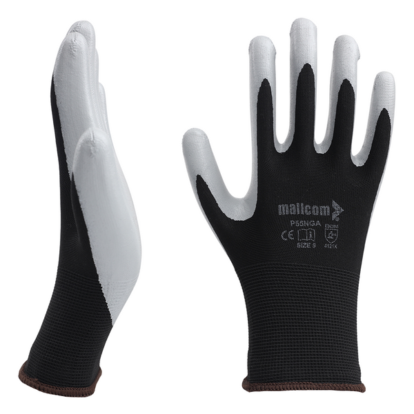 P55NGA Nitrile Coated Safety Gloves Pack of 12 I Oil Abrasion Resistant I Industrial Grip Gloves