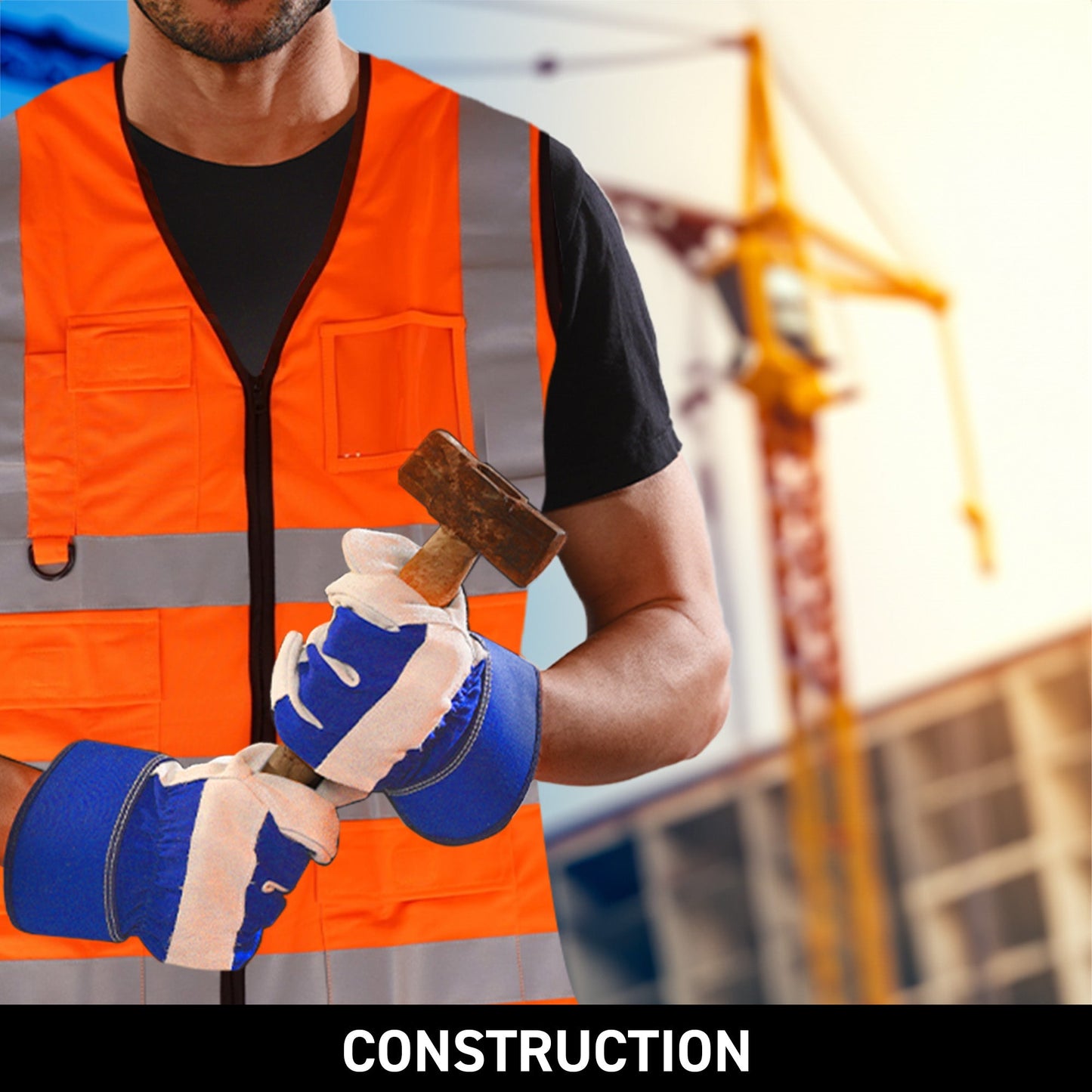 Worker using Mallcom C542 leather gloves for material handling work