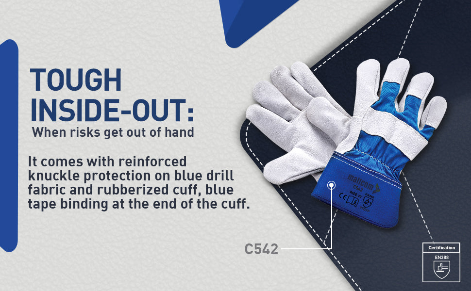 Mallcom C542 gloves EN388 certified abrasion resistant safety gloves