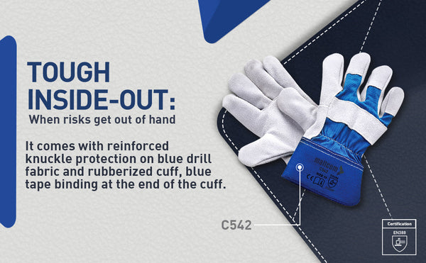 Mallcom C542 gloves EN388 certified abrasion resistant safety gloves