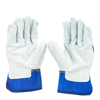 Mallcom C542 Canadian leather safety gloves blue back full view