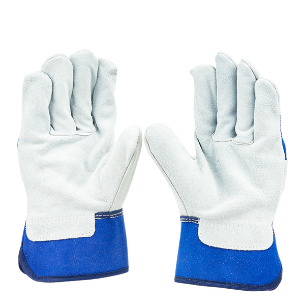 Mallcom C542 Canadian leather safety gloves blue back full view