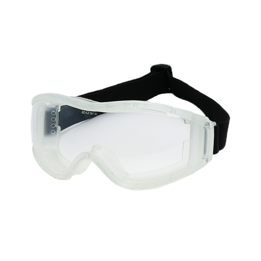 Mallcom Cirrus UV protection safety goggles with clear polycarbonate lens and flexible PVC frame — EN 166 certified