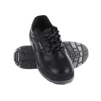 Front view of Civet brown high ankle safety boots with lace-up closure and protective toe design.