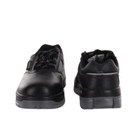 Civet brown high ankle safety boots showing the front profile and rear heel design.