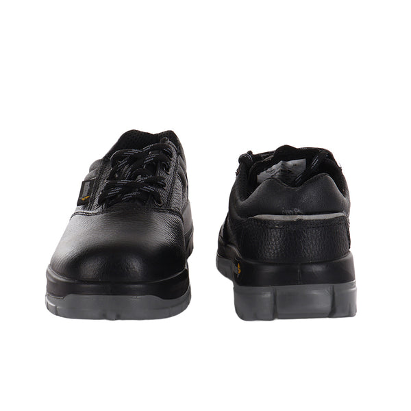 Civet brown high ankle safety boots showing the front profile and rear heel design.