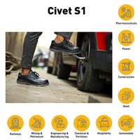 Civet high ankle safety boots for workplace protection in industrial environments.