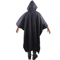 Back view of the hood on the navy blue CUMULUS raincoat showing protective coverage.