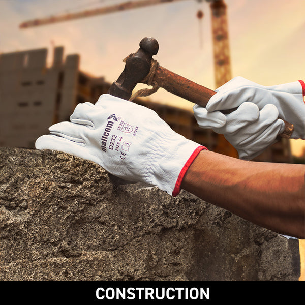 D232 safety gloves suitable for construction work requiring durable hand protection, comfort, and abrasion resistance.