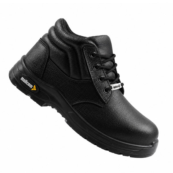 Docker S1 EN ISO Certified High Ankle Safety Shoes | Steel Toe PU Sole I Anti-Static Industrial Work Shoes