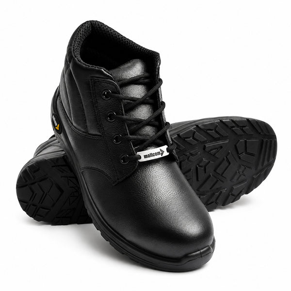 Docker S1 EN ISO Certified High Ankle Safety Shoes | Steel Toe PU Sole I Anti-Static Industrial Work Shoes