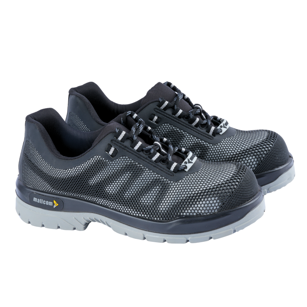 Pair of Freddie H22 industrial safety shoes showing lightweight construction and protective design.