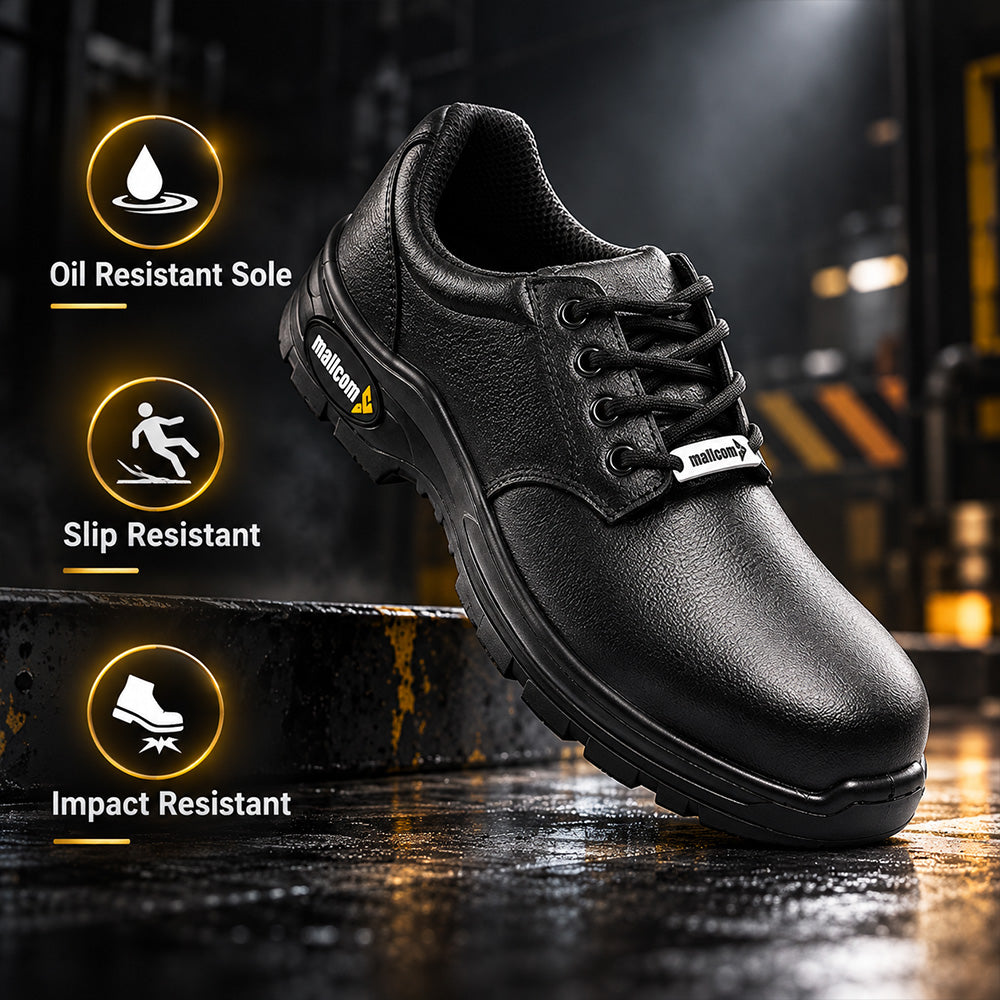 Doxle S1 EN ISO Certified low Ankle Safety Shoes | Steel Toe PU Sole I Anti-Static Industrial Work Shoes