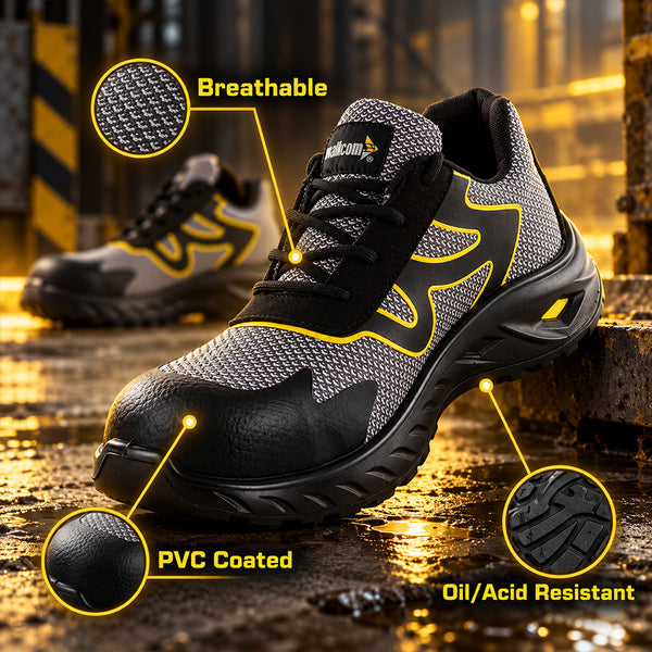 FELIX S02 Aluminium Toe Safety Shoes | Antistatic Knitted Upper | Oil Resistant