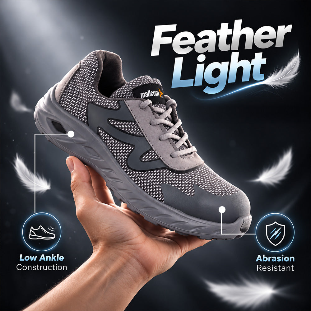 FELIX S01 CE Certified Aluminium Toe Safety Shoes | Antistatic Knitted Work Shoes | Lightweight Slip-Resistant Industrial Safety Shoes