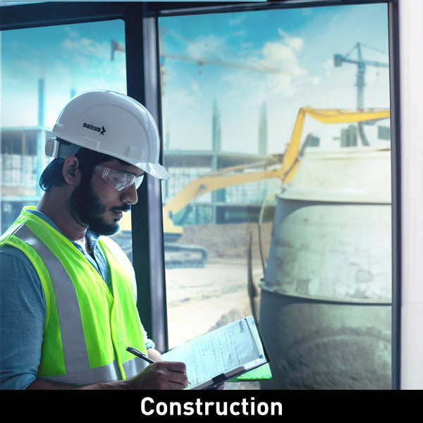 Jasper II white safety helmet suitable for construction sites requiring reliable head protection.