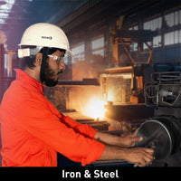 Jasper II white safety helmet suitable for iron and steel industry applications requiring dependable head protection.