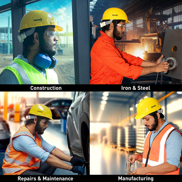 Jasper II yellow safety helmet suitable for industrial work environments requiring dependable head protection.