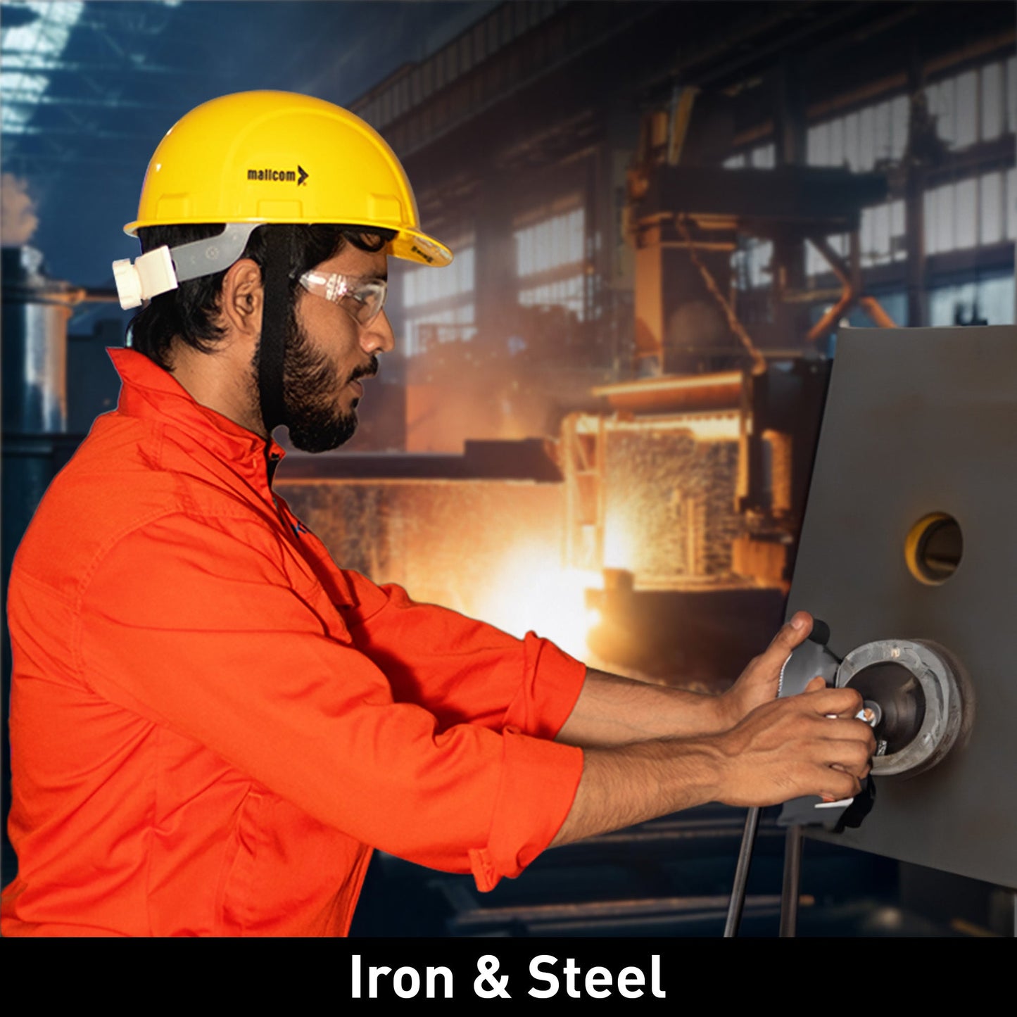 Jasper II yellow safety helmet suitable for iron and steel industry applications requiring dependable head protection.