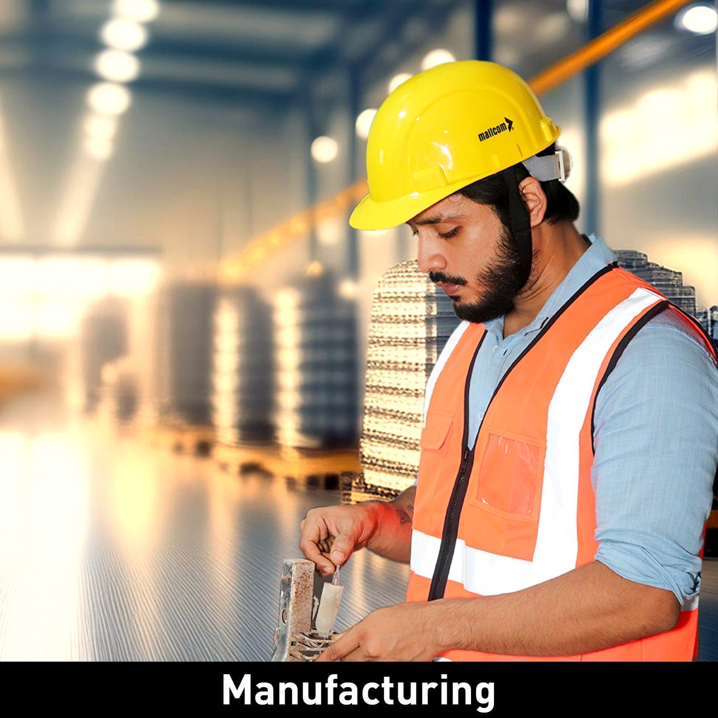 Jasper II yellow safety helmet suitable for manufacturing environments requiring reliable head protection.