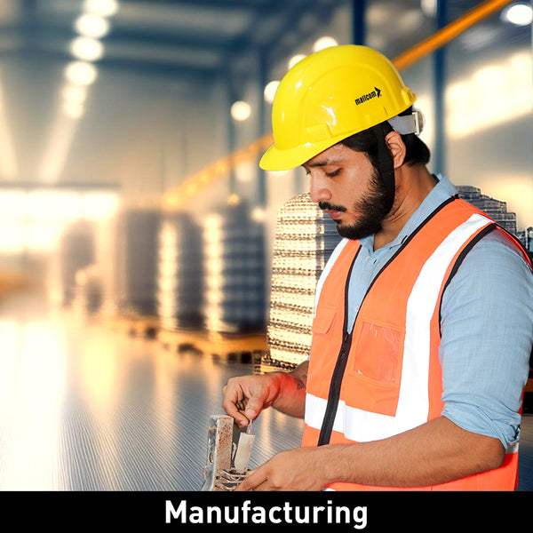 Jasper II yellow safety helmet suitable for manufacturing environments requiring reliable head protection.