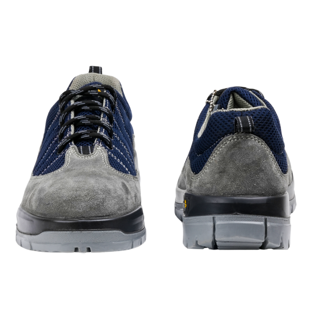 Back view of LEO B low ankle safety shoes showing heel support and rear construction design.