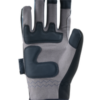 Close-up view of MACH 22 safety gloves showing honeycomb PU grip texture and protective details.