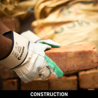 Cut, abrasion and puncture resistant leather safety gloves for heavy-duty industrial work