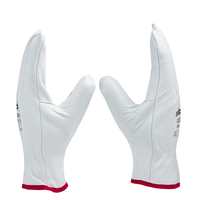 Angled view of D232 safety gloves highlighting reinforced leather material and ergonomic design.