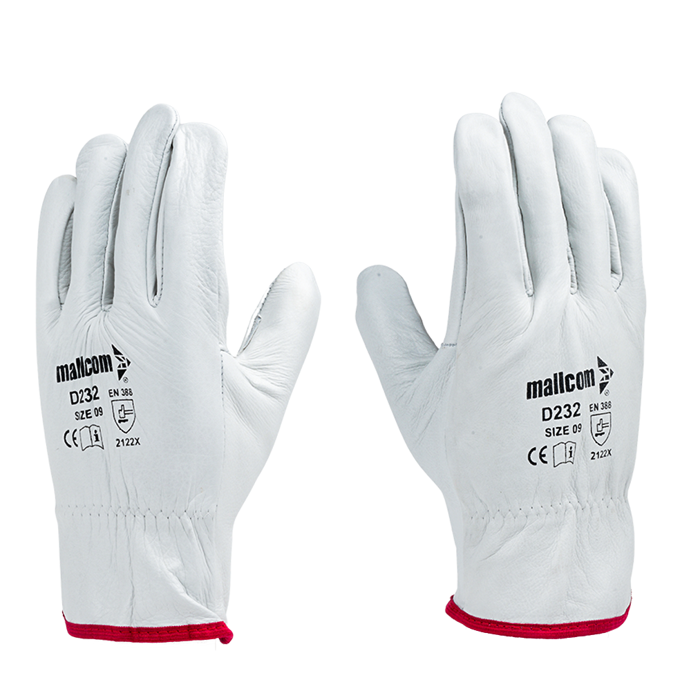 Back view of D232 safety gloves showing durable construction, secure fit, and reliable hand protection.