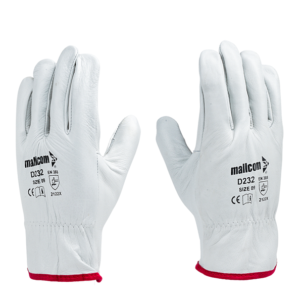 Back view of D232 safety gloves showing durable construction, secure fit, and reliable hand protection.