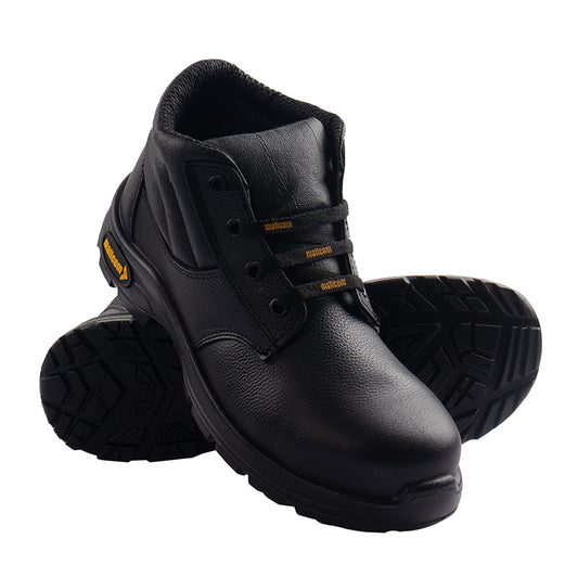 Docker S1 EN ISO Certified High Ankle Safety Shoes | Steel Toe PU Sole I Anti-Static Industrial Work Shoes