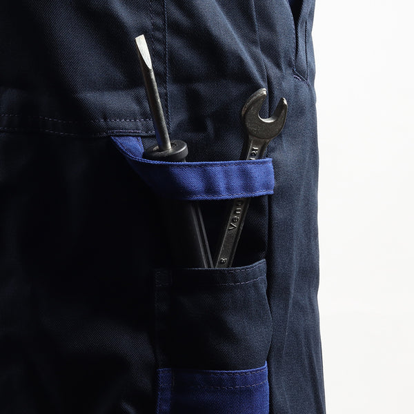 Accessories holder on the Floriad workwear coverall for convenient storage of work essentials.