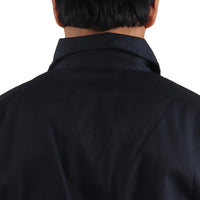 Back detail of the Floriad workwear coverall showing collar construction.