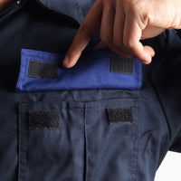 Left chest double pocket on Floriad workwear coverall for extra storage.