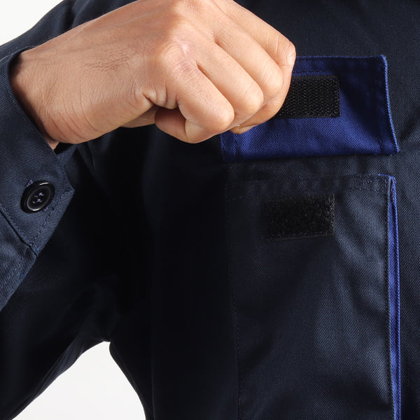 Right chest pocket on Floriad workwear coverall for convenient storage.