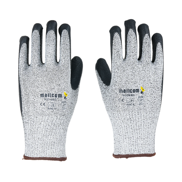 Back view of H33NBG safety gloves showing flexible liner construction and comfortable ergonomic fit.