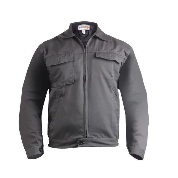 KOLDING workwear jacket with zip closure, chest pockets, and durable cotton-polyester twill construction.